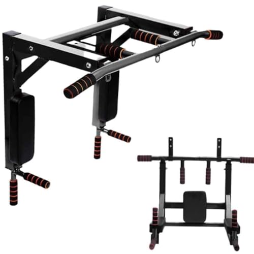 Heavy-Duty Wall-Mounted Pull-Up Bar, Non-Slip Handles, Full Body Workout Equipment, 440 lbs Capacity (Black)
