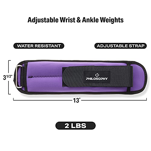 Philosophy Gym Adjustable Ankle/Wrist Weights, Set of 2, for Strength Training and Fitness