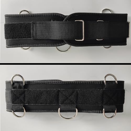 Fitness Resistance Belt Multi Functional Fitness Belt with 5 Rings for Weight Training and Resistance Training of Load Carrying Pull Up Belt Squat