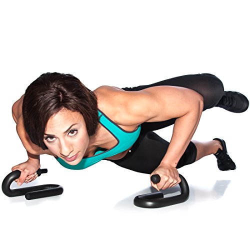 FFO Metal Push up Bar with Foam Grips on Handles. No Slip Pad on Pushup Stands. - Perfects Push ups. Builds Arms, Back, Chest, and Shoulder Strength. Great for P90X Workouts, CrossFit, Calisthenics