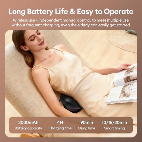 Electric Lumbar Traction Device, Back Stretcher for Lower Back, 3 Heating Levels and Vibration Lumbar Traction Massager