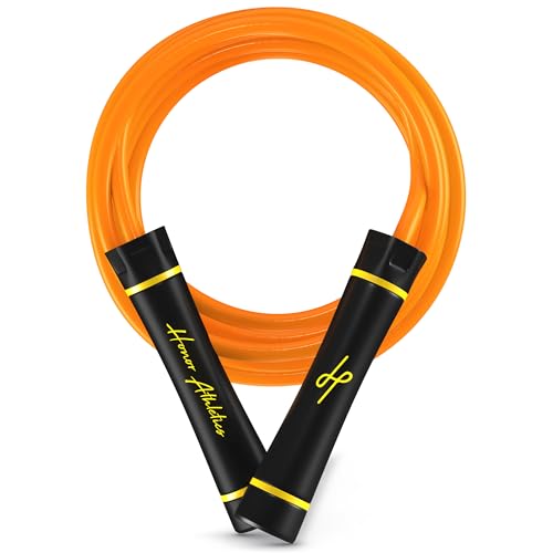 3.0 Muay Thai Style Weighted Jump Rope/Crafted for High-Intensity Training/Muay Thai & MMA - Lasting PVC Jump Rope - Heavy 1.1lb PVC Jump Ropes for Fitness - color: Neon Orange