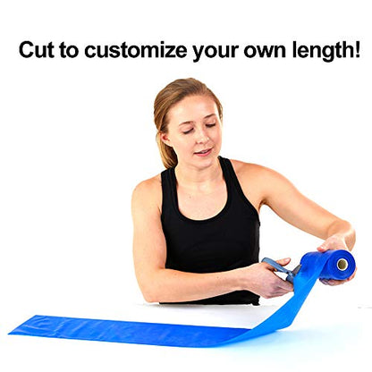 Resistance Band for Working Out | Super Exercise Bands 8,16,24 Yard Bulk Rolls |10 Strengths in Light Medium and Heavy Resistance Bands | Latex Free Workout Bands Including App and e-Book - size: 16 Yards, style: Medium