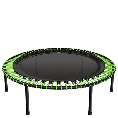 bellicon Mini Trampoline | Bungee Suspension up to 440 lbs | Indoor Fitness Rebounder for Adults | Screw-in Legs - color: Green, size: 49"
