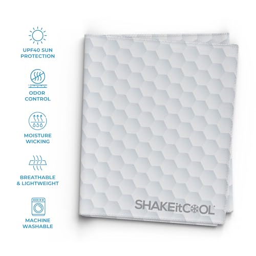 Extended Size Cooling Towel – Be Cool in Style - Heat Relief, Soft, Lightweight, Sun Protection, Easy Clean - Perfect for Biking, Hiking, Running, Yoga, Golf, Gardening - Golf M