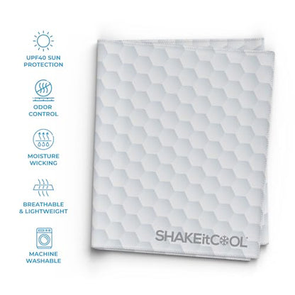 SHAKEitCOOL Extended Size Cooling Towel – Be Cool in Style - Heat Relief, Soft, Lightweight, Sun Protection, Easy Clean - Perfect for Biking, Hiking, Running, Yoga, Golf, Gardening - Golf M - color: Golf