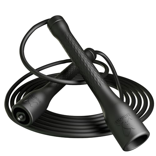10,000-Drop Unbreakable Jump Rope, 5mm PVC Adjustable Speed Rope with Ergonomic PP Handles for Boxing, HIIT & Home Gym - color: White