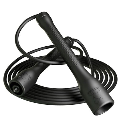 10,000-Drop Unbreakable Jump Rope, 5mm PVC Adjustable Speed Rope with Ergonomic PP Handles for Boxing, HIIT & Home Gym - color: White