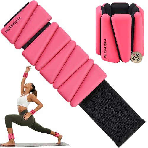 Wrist Ankle Weights for Women & Men, 2lbs/4lbs Adjustable Weighted Bangles to Boost Calorie Burn & Strength, Arm & Leg Weights for Pilates, Yoga, Walking, Barre, Gym & Home Workout - color: Hot Pink, size: 4 Lbs Pair (2 Lbs Each)