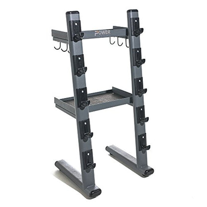 Power Systems Black Chrome Cable Attachment Storage Rack Heavy Duty Gym Organizer for Bars and Accessories, Mobile Rack for Home Gym, Fitness Studio and Commercial Equipment Storage