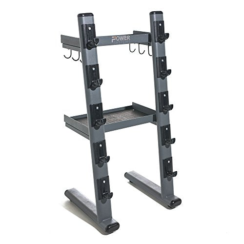 Power Systems Black Chrome Cable Attachment Storage Rack Heavy Duty Gym Organizer for Bars and Accessories, Mobile Rack for Home Gym, Fitness Studio and Commercial Equipment Storage