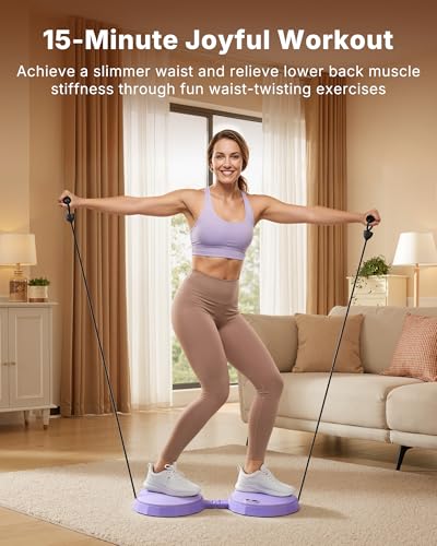 Merach Foldable Twist Board, Waist Twister Machine Exercise with Counter - 3.1 pounds Lightweight Silent Ab Twister Board for Home Workout, Portable Waist Twisting Machine for Core, Legs & Arms