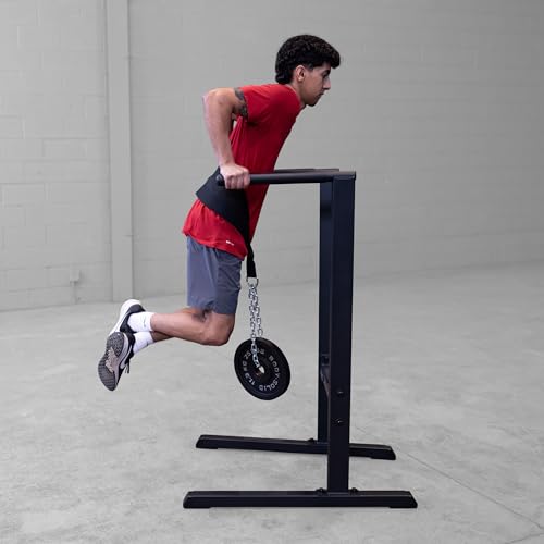 Body-Solid (GDIP59B) Dip Station - Heavy-Duty Steel Dip Bars with Slip-Proof Grips - Adjustable & Stable Pull-Up Stand for Strength Training - Powder Coated Fitness Equipment, Black