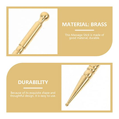 Healeved Brass Acupoint Tool for Trigger Point Massage Acupressure Pen for Muscle Relief and Improved Circulation Portable Massage Hand Tool Acupressure Stick