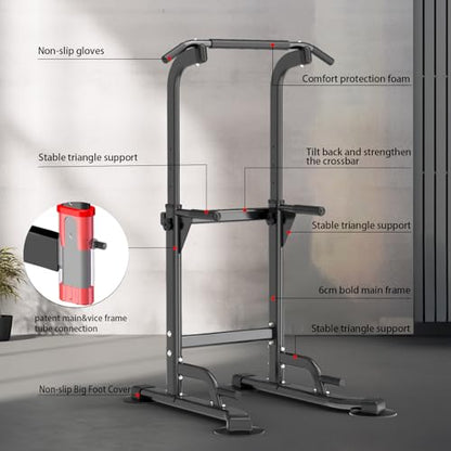 Z ZHICHI Pull-Up Dip Station Pull-Up Chin-Up Weight Capacity 350LBS - color: black