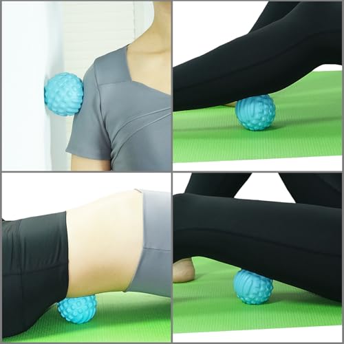 Firm Foam Massage Ball for Deep Tissue and Myofascial Release. 2.9″ High-Density Hard Fascia Ball for Muscle Knots, Recovery, Trigger Point Therapy, Pain Relief, Foot Plantar Fasciitis. (Blue)