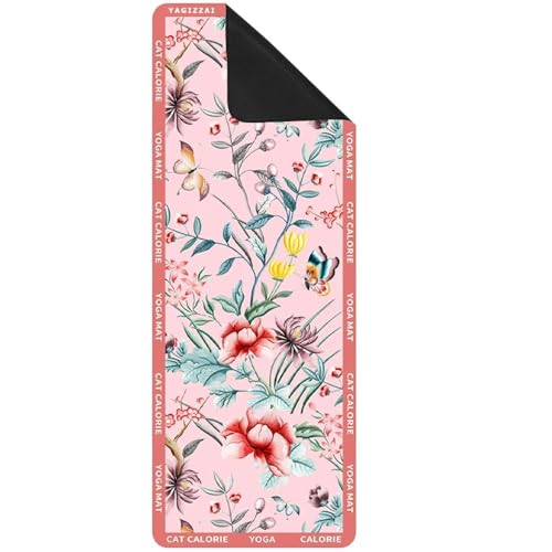 The Ultimate Grip Yoga Mat Towel for Women | Zero-Slip Natural Rubber Backing | 72"x26.7" Absorbent Suede Microfiber Pro-Grade Hot Yoga Towel | 1mm Ultra-Thin & Foldable for Pilates, Travel (Floral)