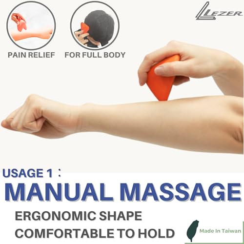 Trigger Massage Point, Manual Massage Ball, Hip Hook, Muscle Knot Release Tool, Deep Tissue Relief, Hip Flexor Iliacus Back Psoas Hand Foot Myofascial, Physical Therapy, 2.9 inｘ2.1 in（Orange） - style: 01 - Trigger Orange