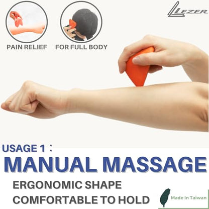 Trigger Massage Point, Manual Massage Ball, Hip Hook, Muscle Knot Release Tool, Deep Tissue Relief, Hip Flexor Iliacus Back Psoas Hand Foot Myofascial, Physical Therapy, 2.9 inｘ2.1 in（Orange） - style: 01 - Trigger Orange