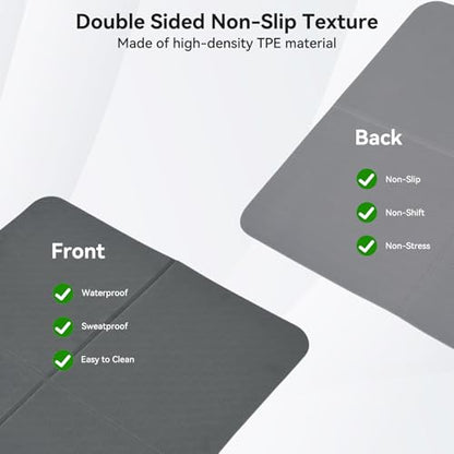 Walking Pad Mat for Carpet 73''×24'' Foldable Treadmill Pad Floor Protector Non-Slip Noise Shock Absorption Exercise Equipment Mats for Hardwood Floor/Spinning Bike/Elliptical Machine