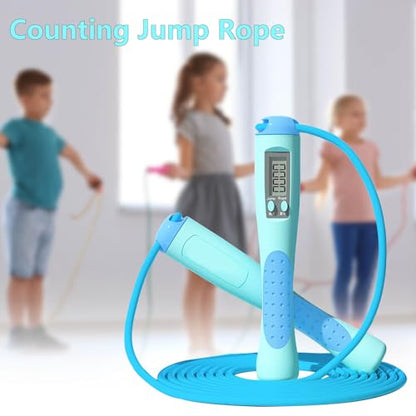 Skipping Rope with Counter, 2.8m Smart Skipping Rope with Counter, Smart Jump Rope, Adjustable Digital Counting Jump Rope, Jump Ropes for Fitness, Digital Jump Rope for Home Gym, Fitness Exercise