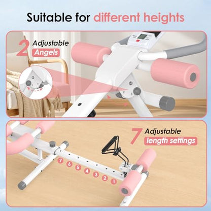 Foldable Ab Machine, 5-in-1 Adjustable Ab Trainer for Home Gym, Full-Body Core Workout Equipment