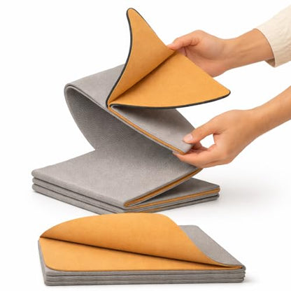 Roam & Wrap TRUE FOLDING Cork Yoga Mat 5mm Thick - Not Rolled, Fits in Backpack & Carry-On - Non-Slip Portable Mat for Travel, Pilates & Gym