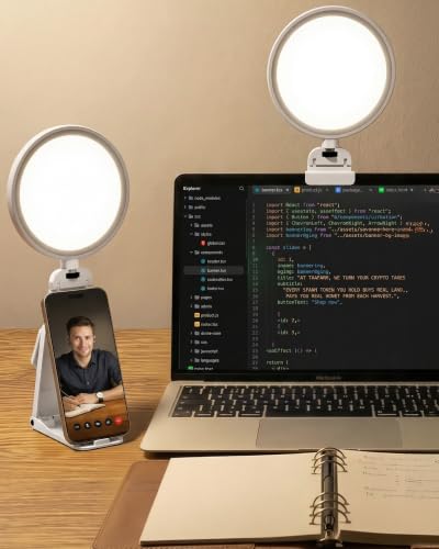 Computer Lighting for Video conferencing with Flexible Clip, 50 Modes - color: White 1 PSC