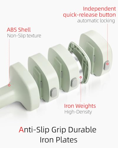 Abahub Dumbbell Set for Home Gym, 4 in 1 Adjustable Weights Dumbbells Set with Kettlebell Grip Converter for Women - color: Green, style: Pair
