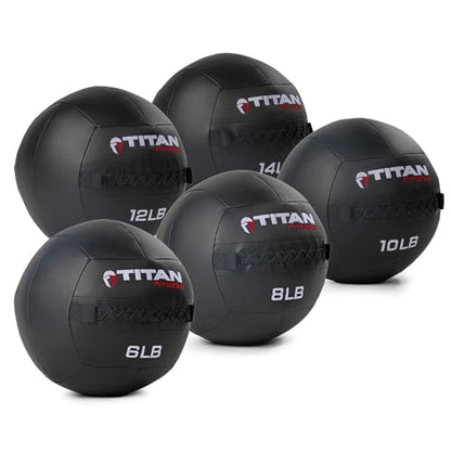 Titan Fitness Soft Shell Medicine Wall Ball, Cross-Texture Grip - size: Multipack, 6-14 lb