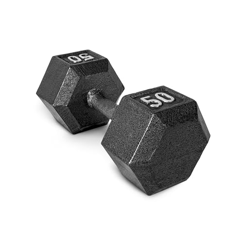 CAP Barbell Cast Iron Hex Dumbbell | Multiple Options - color: Black, Single, size: 50 lb