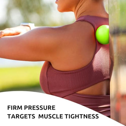 Massage Lacrosse Balls for Deep Tissue Relief - Trigger Point Therapy Ball Set for Plantar Fasciitis, Myofascial Release for Back, Shoulder, Foot - Massage Ball Roller - 2 Pack (Lime Green)