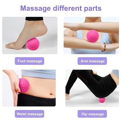 2 Pack 3 Inch Spiky Hard Massage Balls – Deep Tissue Trigger Point Massagers for Plantar Fasciitis, Muscle Soreness, Reflexology, Stress Therapy & Myofascial Release