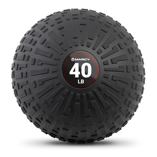 Marcy Slam Ball, 10–50 lbs Dead Weight, Non-Bounce, Sand-Filled Medicine Ball with Durable PVC Shell & Textured Grip for Slams, Tosses, Core & Full Body Training - size: 40 LB