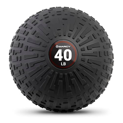 Marcy Slam Ball, 10–50 lbs Dead Weight, Non-Bounce, Sand-Filled Medicine Ball with Durable PVC Shell & Textured Grip for Slams, Tosses, Core & Full Body Training - size: 40 LB