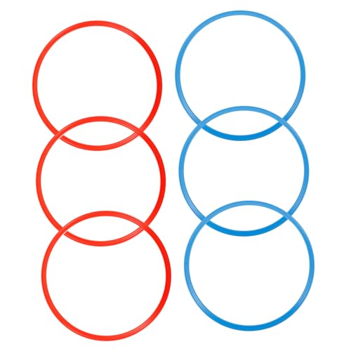 6PCS Soccer Training Rings Durable Agility Equipment for Footwork Drills Material for Soccer Football and Basketball Random Color
