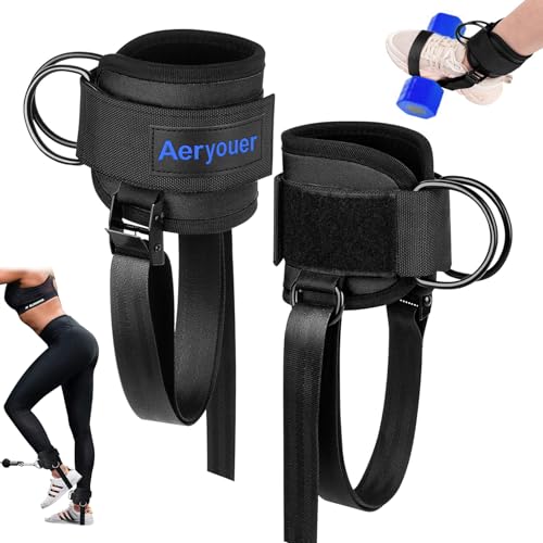 Dumbbell Foot Attachment, Tibialis Trainer, Adjustable Ankle Weights, Leg Workouts at Home for Hip Flexors,Ankle Straps for Weight Lifting,Shin Splint,Hamstring Curls,Leg extensions,Home Gym Equipment - color: Black 2PC