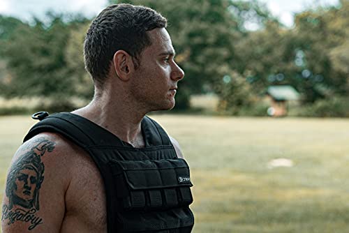 Driven | 35lb Black Weight Vest | Adjustable Removable Weights | Calisthenics Fitness Body Training 1000D Nylon