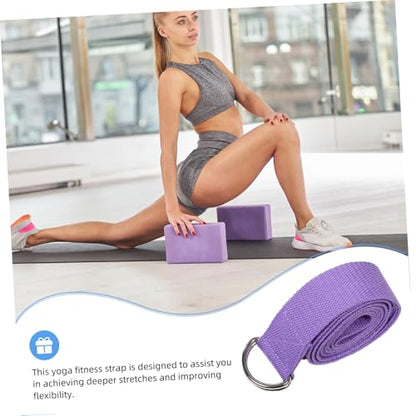 YARNOW Yoga Assisted Stretch Belt Fitness Resistance Belt Foot Stretching Band Comfortable Belt Yoga Support Belt Foot Muscle Relaxation Stretching Strap Lavender Polyester Cotton