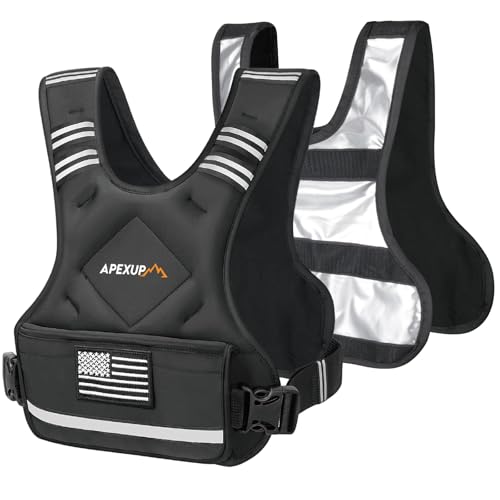 Adjustable Weighted Vest, 4-10lb/12-18lb/20-32lb Vest with 6 Ironsand Weights and Large Pocket, Weight Vest for Men Women Strength Training, Running, Walking - color: Black-with Waterproof Layer, size: 12-18lbs