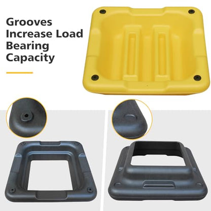 16" x 16" High Aerobic Step Aerobics Stepper Platform with 4 Risers, Exercise Workout Stepper, Home Gym Equipment, Fitness Step Platform, Adjustable Aerobic Stepper - color: Yellow