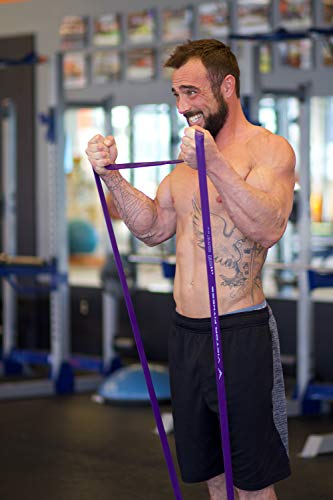 Rise Bands Heavy-Duty Exercise Resistance Band for Physical Therapy, Fitness, Muscle Development, Rehab, Mobility, Stretching, and More - color: Violet Level 3 (35-85lbs)