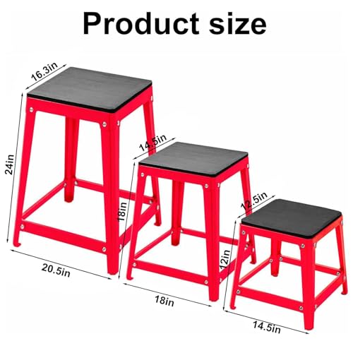 Plyometric Platform Box 12/18/24/30 Inch Steel Fitness Exercise Jump Box for Home Gym Plyometric Jumping Exercise Fit Training - style: Red 3-piece set