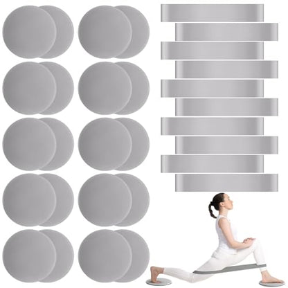30 Pcs Core Sliders and Resistance Bands Exercise Glider Discs Gifts 40 Lbs Resistance Loop Exercise Bands for Group Training Classes Fitness Slider Workout