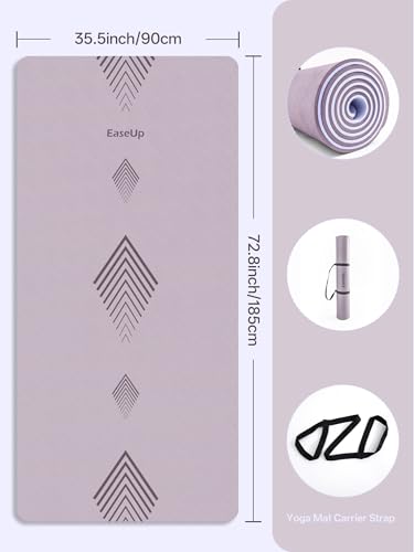 EaseUp Large yoga mat,73’x35.5’x0.4’,extra thick and wide,10mm pilates mat,non-slip exercise mat,workout mats for home gym
