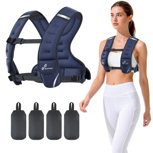 Sportneer Adjustable Weighted Vest Woman: 6-10lb/10-18lb Weighted Vests - color: Blue, size: 6-10 lbs