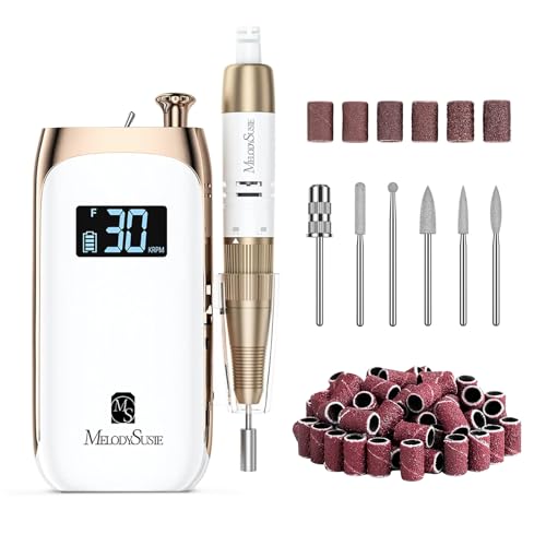 MelodySusie Vintage-Style Clip-On Nail Drill SC320C for Gel Removal - color: White