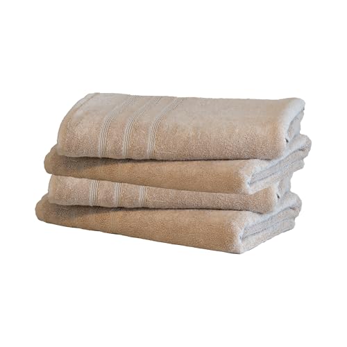 Mosobam Turkish Bath Towels, 4 Pack, 30 x 58 in, 700 GSM, Light Taupe - color: Light Taupe, size: Bath Towels, Set of 4
