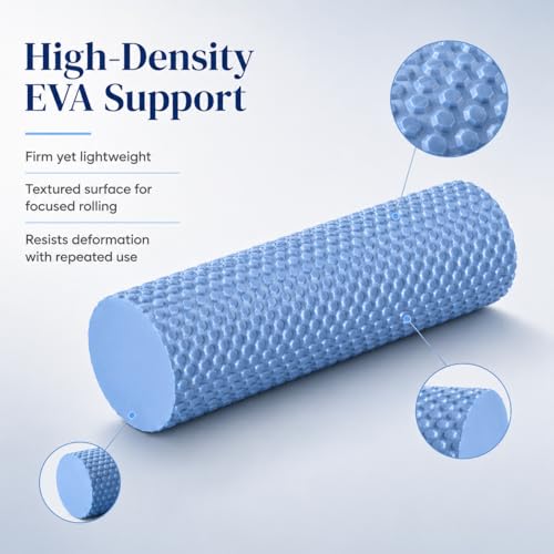 Foam Yoga Column, 2026 Upgrade Eva Long Foam Rollers with Trigger Point, Standard Foam Roller High-Density Massage Roller for Home Gym Travel Muscle Relif (Blue) - color: Blue