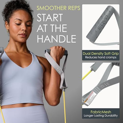 EQYP Power Tube Resistance Bands with Handles – Multi-Pack Exercise Bands for Home Workouts - size: 20lbs-40lbs with Handle